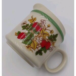 Creamer Pitcher Ceramic Strawberry Design Country Kitchen Cottage Japan Farm 3"